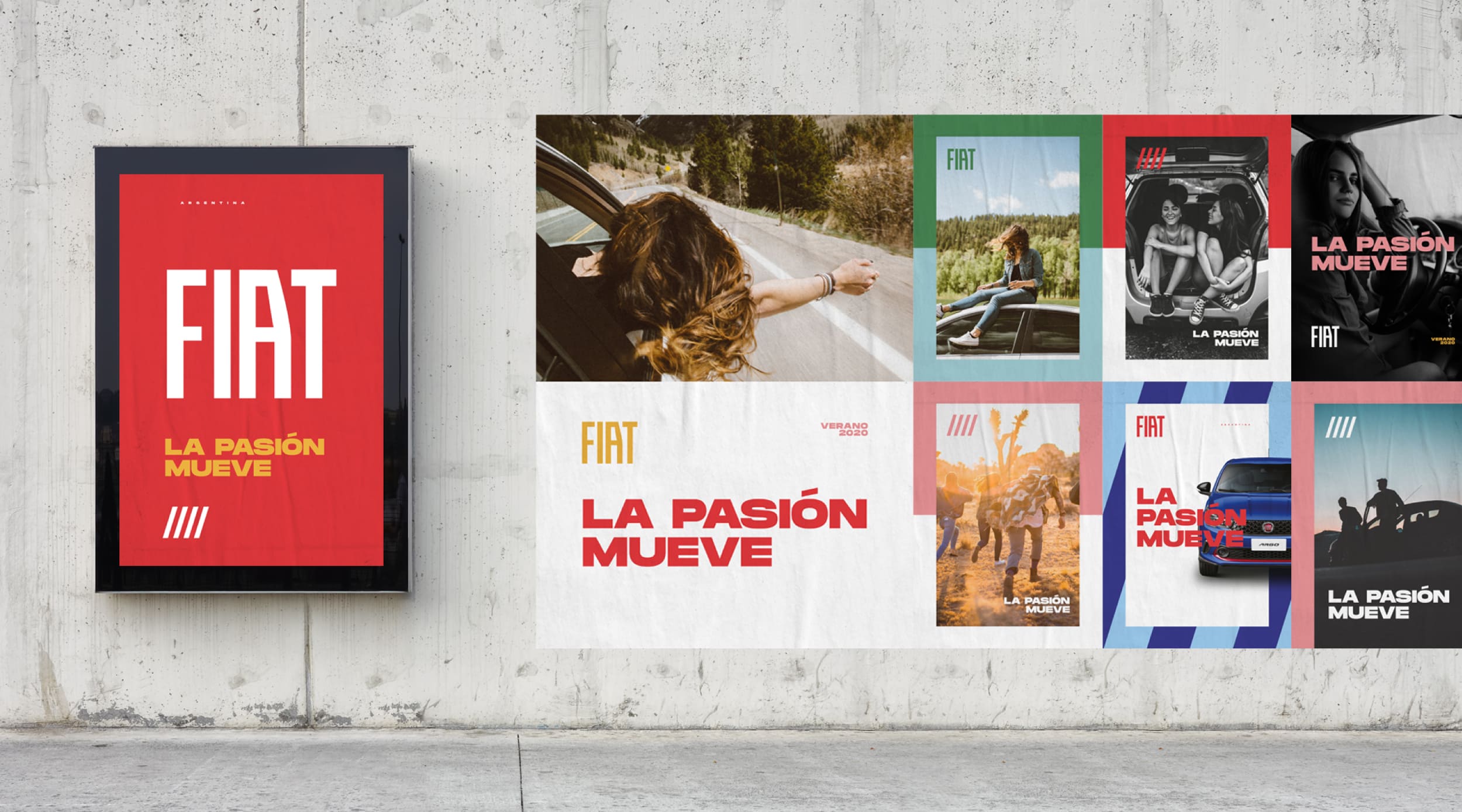 Posters de Fiat Verano en vía pública.